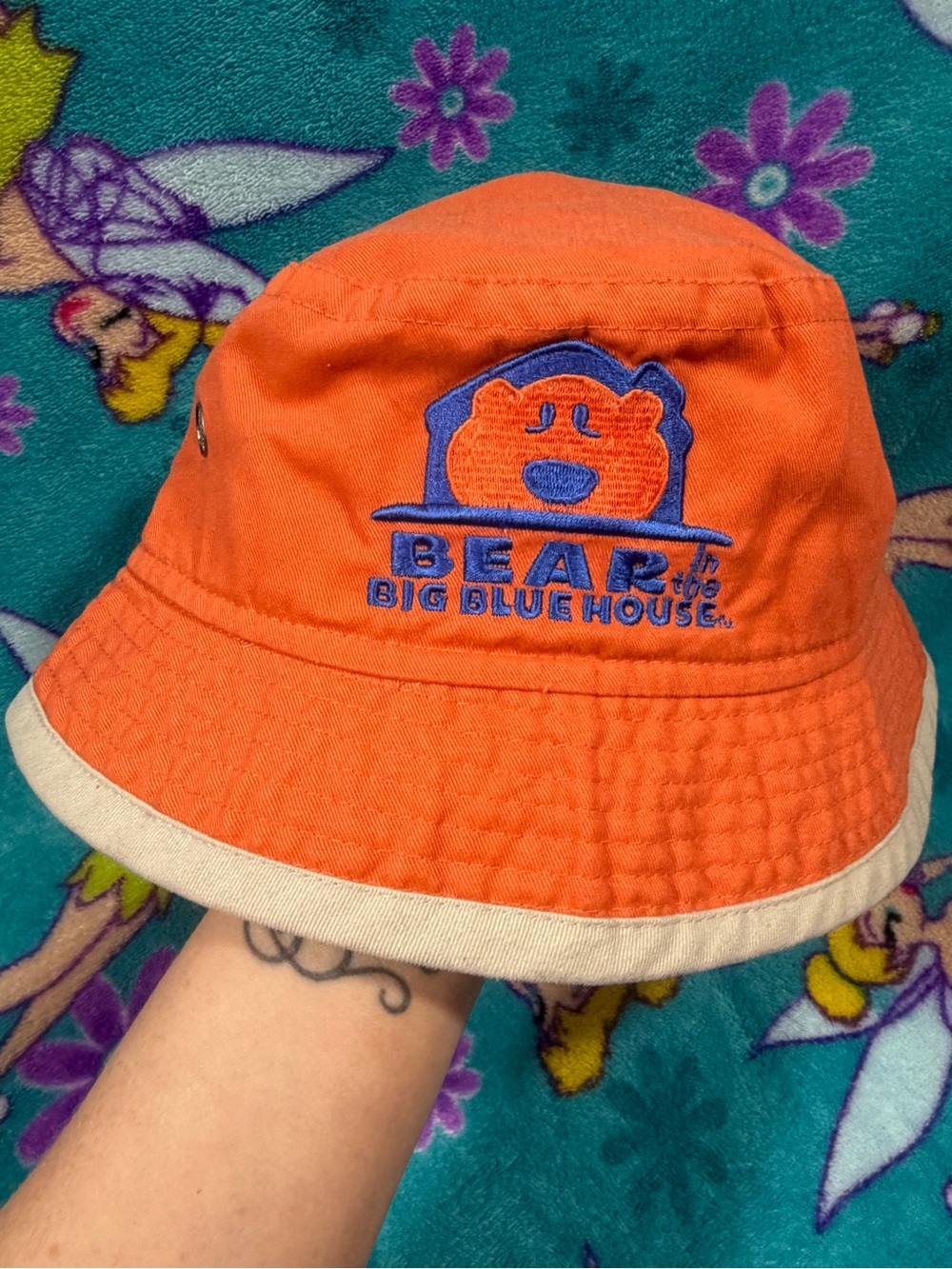 Vintage Bear in the Big Blue House Bucket Hat Adult S/M Disney Embroidered